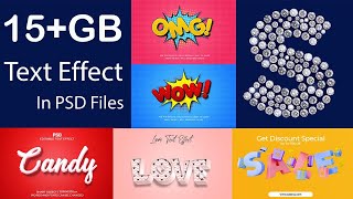 Mega Bundle Of Text Effect In PSD Files  3D Text Effect  Editable Text Effect Saba Presentation [upl. by Martinez]