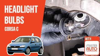 How to replace the headlight bulbs Corsa C  mk2 💡 [upl. by Ditzel222]