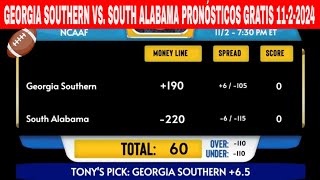 Georgia Southern vs South Alabama 1122024 Week 10 Pronósticos GRATIS de Fútbol Universitario [upl. by Held]