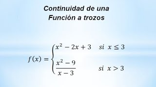 Continuidad de una función a trozos  Ftulismatica [upl. by Bernardi]