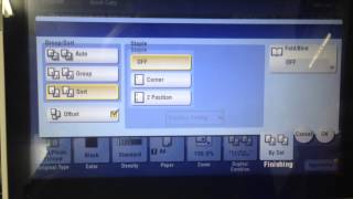 Konica Minolta Tutorial Offset Copy with Finisher [upl. by Mikey]