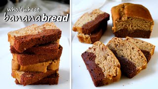 Healthy Whole Wheat Banana Bread  No Egg No Maida  Chocolate Banana Bread Recipe  Easy  Vegan [upl. by Notsnarc558]