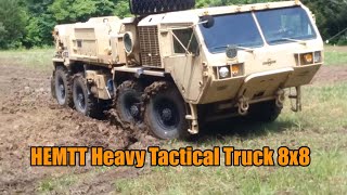 Oshkosh HEMTT Heavy Tactical Truck 8x8 Off Road Mud [upl. by Lachish814]