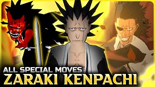 ALL ZARAKI KENPACHI SPECIAL MOVES ANIMATIONS  BLEACH BRAVE SOULS [upl. by Euqinobe]