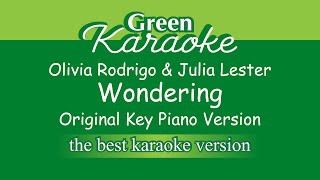 Olivia Rodrigo Julia Lester  Wondering Karaoke  Piano Version [upl. by Yelsna]