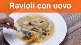 Ravioli con uovo  pierożki z płynnym żółtkiem [upl. by Nadnerb650]