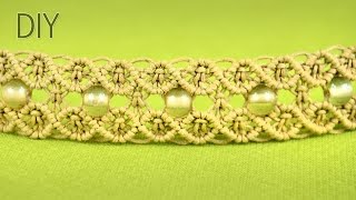 Macrame Double Wave Bracelet  Tutorial [upl. by Klecka]