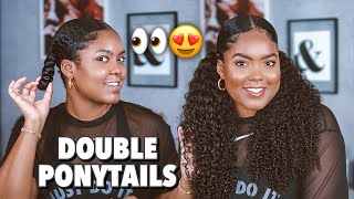 Easy Two Ponytail Hairstyle Tutorial [upl. by Mychael]