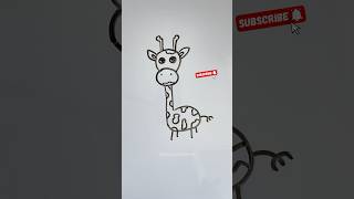 How to draw Giraffe 🦒 easydrawing howtodraw drawingtutorial shortsvideo kidsdrawing [upl. by Etnahsa]