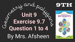 Maths grade 9 unit 9 Exercise 97 Question 1 to 4 new book Fbise afsheeneducation [upl. by Geer]