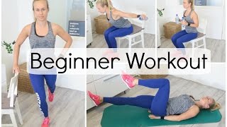 Beginner Thuis Workout  Krachttraining voor alle Spieren [upl. by Nyrhtak]