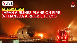 LIVE Japan Airlines plane on fire at Tokyos Haneda Airport [upl. by Engle]