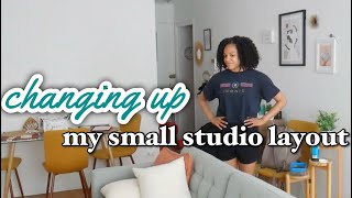 Choosing the best layout for my small studio apartment  my ikea sofa is IN THE WAY [upl. by Hannahsohs]