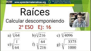 Raíces José Jaime Mas 2eso 04 potencias 16 raíz nésima [upl. by Bonnibelle42]