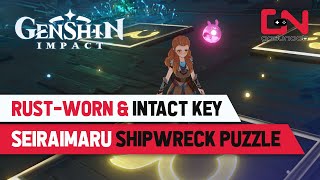 Genshin Impact Seiraimaru Shipwreck Puzzle  Intact amp RustWorn Key Location [upl. by Sicular]