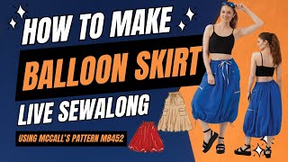 HOW TO MAKE BALLOON SKIRT USING McCallsPattern M8452 [upl. by Iddet]