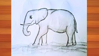 How to draw elephant step by step  easy elephant drawing  easy drawing tutorialdrawing pencil [upl. by Moffit]