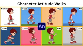 Learn to Animate Character Attitude Walks in Adobe Animate  Full Course [upl. by Gustave]