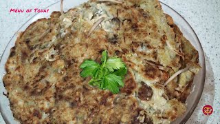 Oyster cake with Bean Sprouts  Chinese Recipe  Menu of Today [upl. by Pritchett]