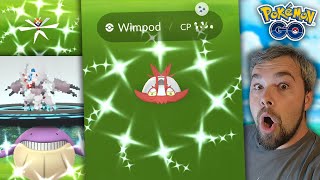 Shiny Wimpods Caught amp Evolved Shiny Kartana 8 Shinies Caught Pokémon GO Sizeable Surprises [upl. by Aynos]