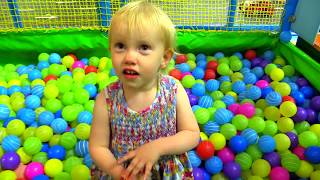 Indoor Playground Family Fun for Kids Part 4 with Spelling  Ball Pits Inflatables Slides Sandbox [upl. by Bullard706]