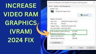 ✅2024 FIX How to Increase VIDEO RAM GRAPHICS VRAM in Windows 11 amp 10  BOOST FPS amp PC PERFORMANCE [upl. by Hinkel702]