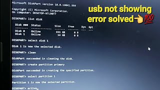 USB not showing in Menu Format usb with cmd clean disk with cmd [upl. by Delle]