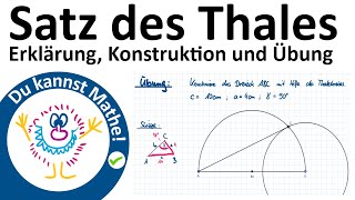 Der Satz des Thales Erklärung und Konstruktion [upl. by Trinl634]