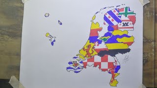 Drawing Netherlands province flags  Netherlands flag maps  nederland provincie vlag kaarten [upl. by Margarette853]