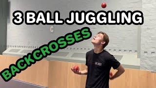 3 ball backcrosses in slow motion  JUGGLING [upl. by Vanhomrigh]