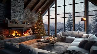 3 Hours of Winter Fireplace Ambience  Snow Falling and Soothing Sounds for Sleep and Study [upl. by Syla]