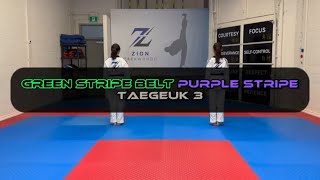 Green Stripe Belt  Taegeuk 3  Purple Stripe [upl. by Ixela]