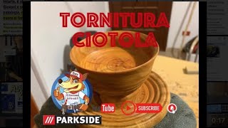 Tornitura tazza da tronco Parkside Tornio fantastico [upl. by Acinemod]