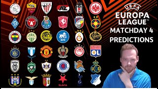 My Europa League Matchday 4 Predictions [upl. by Algar]