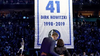 Dirk Nowitzkis Mavericks Jersey Retirement 41Forever [upl. by Bastian]