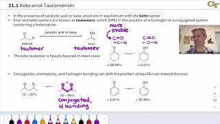 KetoEnol Tautomerism [upl. by Gnirol885]