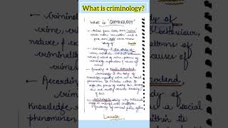 What is Criminology Meaning of Criminology notes [upl. by Roselin]