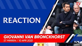 REACTION  Giovanni van Bronckhorst  10 Apr 2022 [upl. by Ltihcox]