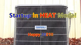 Startup of the 2020 Tempstar N4H436 Heat Pump Condenser in HEAT Mode [upl. by Ellennod]