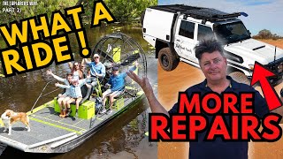 Wild Airboat Adventure Through Croc Country  Landcruiser 79 Handbrake FAILS [upl. by Belinda863]