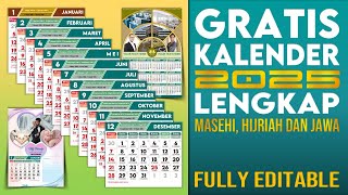 Gratis Kalender 2025 Masehi Hijriah Jawa [upl. by Elawalo284]