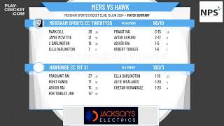 Mersham Sports CC Twenty20 v Hawkinge CC 1st XI [upl. by Yecram]