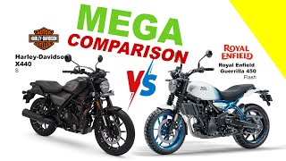 Harley Davidson X440 vs Royal Enfield Guerrilla 450  MEGA COMPARISON bikeinfo199 bikecompare [upl. by Anaujd625]