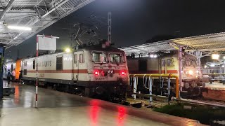 16159Chennai Egmore Mangalore Express departing Tiruchchirapalli Junction  RPM WAP7 [upl. by Hamachi]