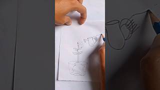 how to draw plant  easy plant tree drawing step by step shorts plants easydrawing art drawing [upl. by Crellen526]