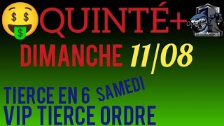 PRONOSTIC PMU QUINTE DU JOUR DIMANCHE 11 AOÛT 2024 [upl. by Rehposirhc]