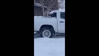 DRIVING BACK AND FORTH TO FLATTEN THE SNOW snowday driving youtubelive truck [upl. by Anayaran]