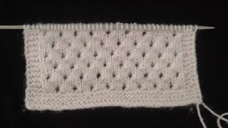 Knitting PatternStaggering Eyelet Stitch Pattern For Baby Sweater And Baby Blanket [upl. by Haimrej]