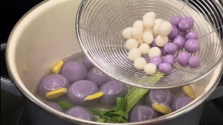 How To Make Purple Sweet Potato Glutinous Rice Ball Desert Chè Xôi Nước Khoai Lang Tím [upl. by Eerized975]