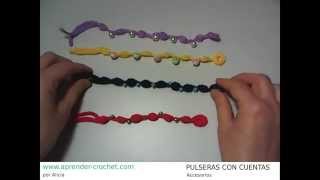 Pulseras con cuentas en crochet o ganchillo [upl. by Ariana]